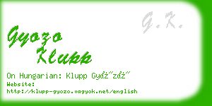 gyozo klupp business card